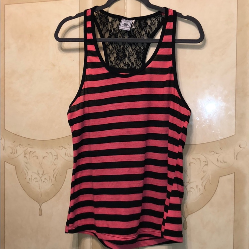 Striped racer back tank